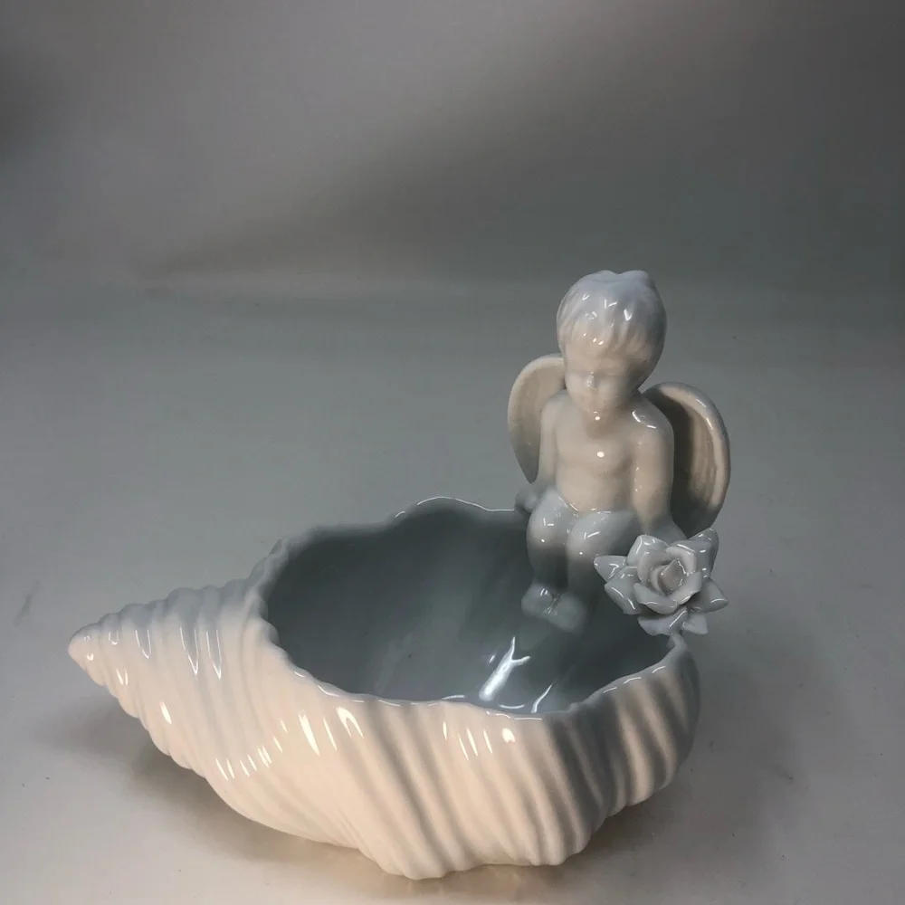 White Ceramic Angel Planter